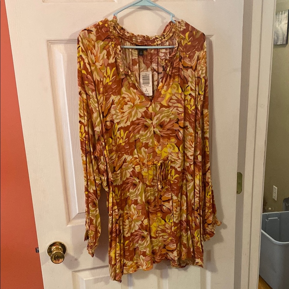 Torrid 3 Floral Long Sleeve Women's Top